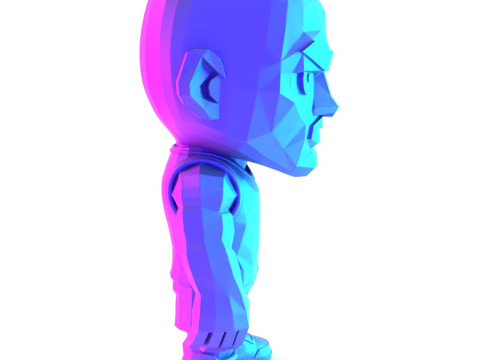 3D Printing Bulls Michael Air 1 Funko Pop Low Poly toy 3D Модель