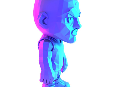 3D Printing Bulls Michael Air 1 Funko Pop Low Poly toy 3D Модель