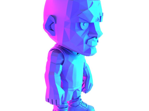 3D Printing Bulls Michael Air 1 Funko Pop Low Poly toy 3D Модель
