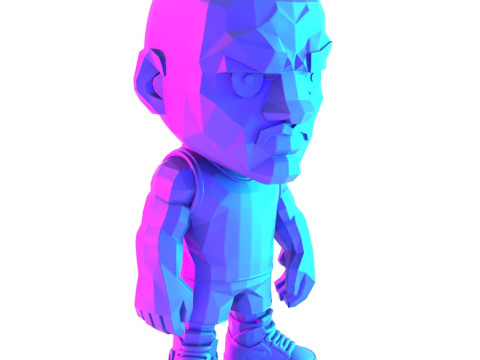 3D Printing Bulls Michael Air 1 Funko Pop Low Poly toy 3D Модель