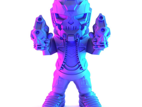 3D Printing Desert Skull Cyberpunk toy Model 3D