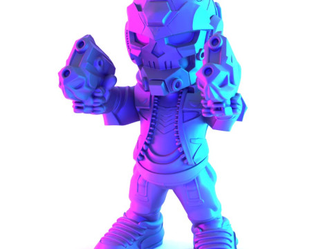 3D Printing Desert Skull Cyberpunk toy Model 3D