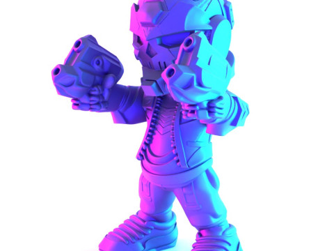3D Printing Desert Skull Cyberpunk toy Model 3D