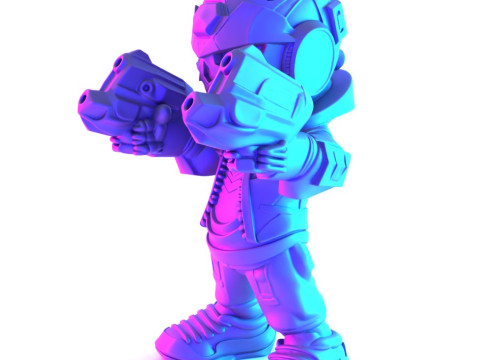 3D Printing Desert Skull Cyberpunk toy Model 3D