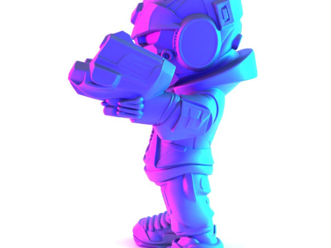 3D Printing Desert Skull Cyberpunk toy Model 3D