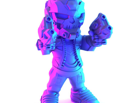 3D Printing Desert Skull Cyberpunk toy Model 3D