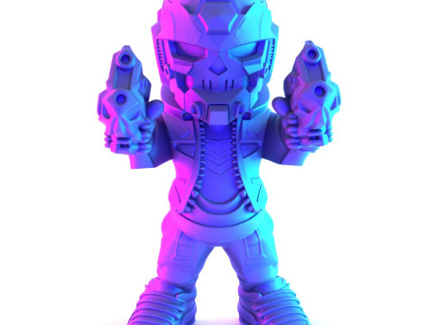 3D Printing Desert Skull Cyberpunk toy Model 3D