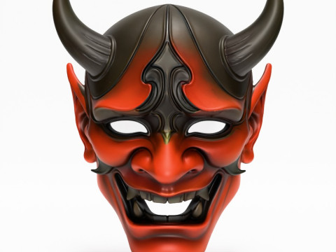 3D Printing Japanese Red Oni Mask toy 3D Model