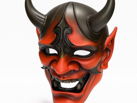 3D Printing Japanese Red Oni Mask toy 3D Model