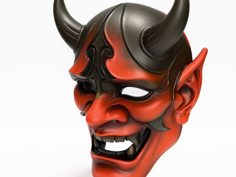 3D Printing Japanese Red Oni Mask toy 3D Model