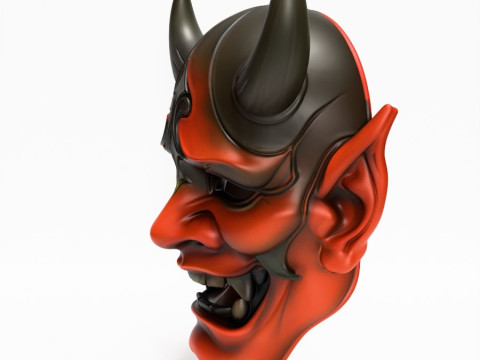 3D Printing Japanese Red Oni Mask toy 3D Model