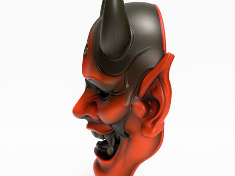 3D Printing Japanese Red Oni Mask toy 3D Model