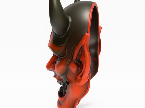3D Printing Japanese Red Oni Mask toy 3D Model