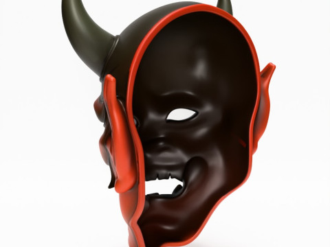 3D Printing Japanese Red Oni Mask toy 3D Model