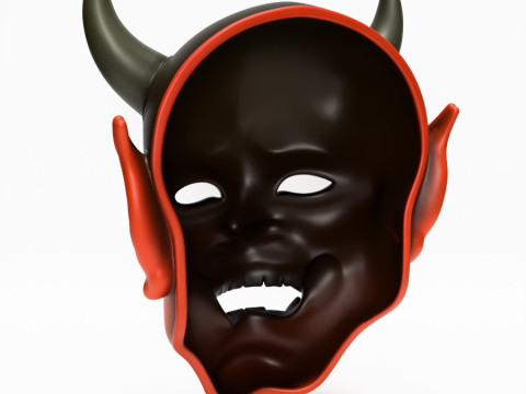 3D Printing Japanese Red Oni Mask toy 3D Model