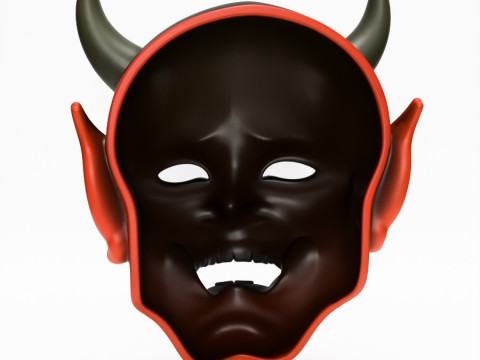 3D Printing Japanese Red Oni Mask toy 3D Model