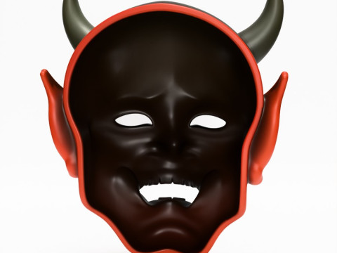 3D Printing Japanese Red Oni Mask toy 3D Model