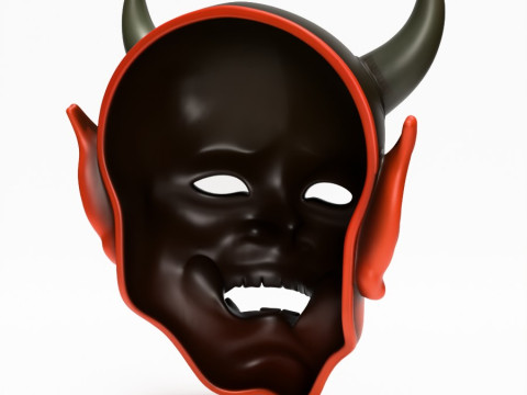 3D Printing Japanese Red Oni Mask toy 3D Model