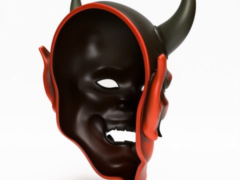 3D Printing Japanese Red Oni Mask toy 3D Model