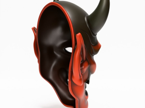 3D Printing Japanese Red Oni Mask toy 3D Model