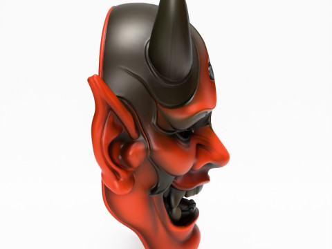 3D Printing Japanese Red Oni Mask toy 3D Model