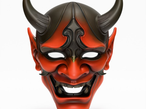 3D Printing Japanese Red Oni Mask toy 3D Model