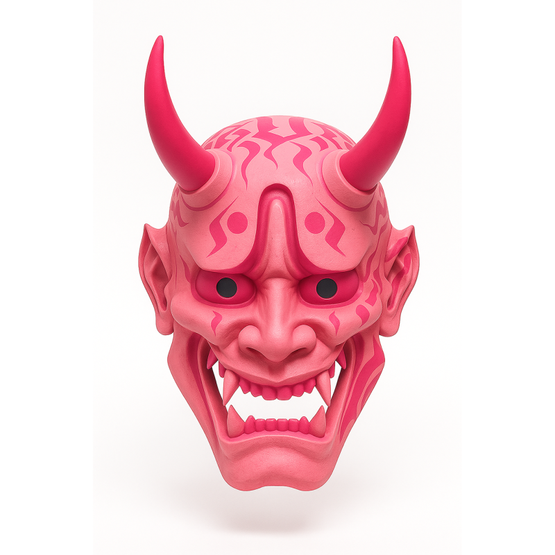 3D Printing Japanese Pink Oni Mask toy Model 3D .c4d .max .obj .3ds .fbx .stl .blend 