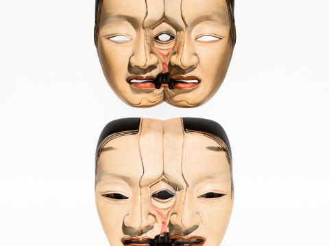 3D Printing Japanese Dual Noh Mask toy Model 3D