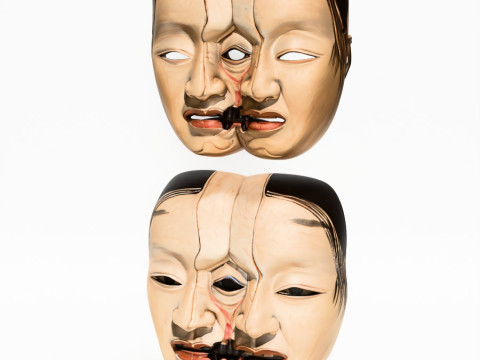 3D Printing Japanese Dual Noh Mask toy Model 3D
