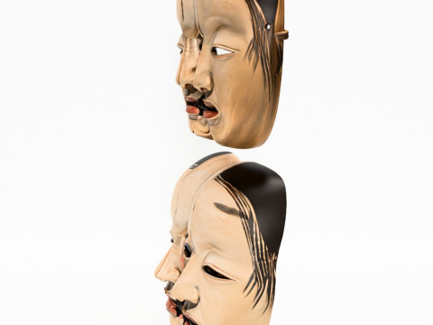 3D Printing Japanese Dual Noh Mask toy Model 3D
