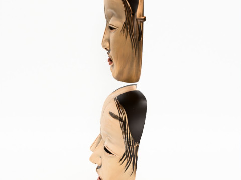 3D Printing Japanese Dual Noh Mask toy Model 3D