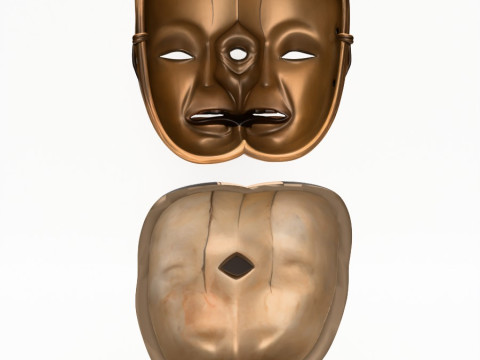 3D Printing Japanese Dual Noh Mask toy Model 3D