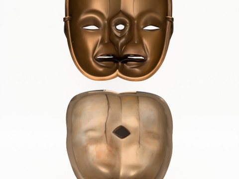 3D Printing Japanese Dual Noh Mask toy Model 3D