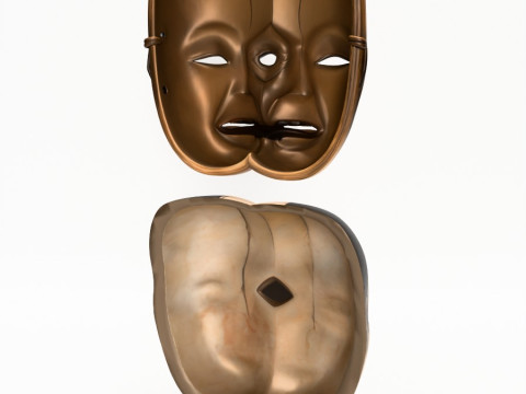 3D Printing Japanese Dual Noh Mask toy Model 3D