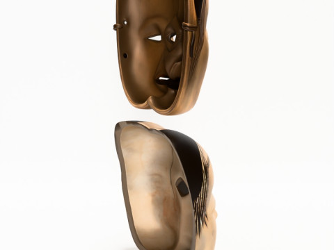 3D Printing Japanese Dual Noh Mask toy Model 3D