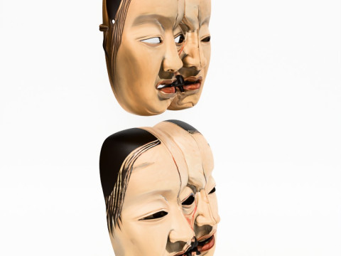 3D Printing Japanese Dual Noh Mask toy Model 3D