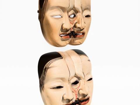 3D Printing Japanese Dual Noh Mask toy Model 3D