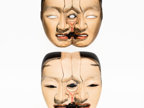 3D Printing Japanese Dual Noh Mask toy Model 3D