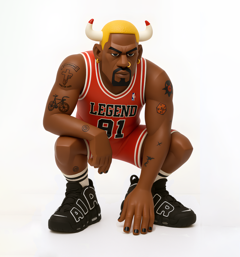 3D Printing Bulls Dennis Rodman Uptempo toy 3D मॉडल .c4d .max .obj .3ds .fbx .stl .blend 
