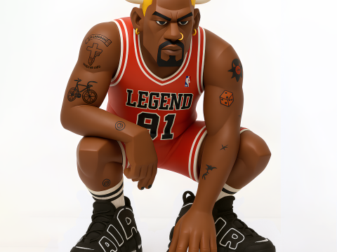 3D Printing Bulls Dennis Rodman Uptempo toy 3D Modell