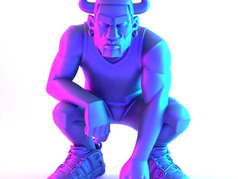 3D Printing Bulls Dennis Rodman Uptempo toy 3D मॉडल