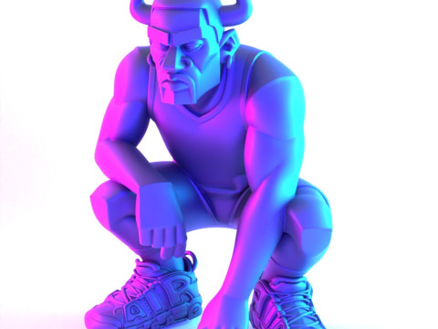 3D Printing Bulls Dennis Rodman Uptempo toy 3D मॉडल