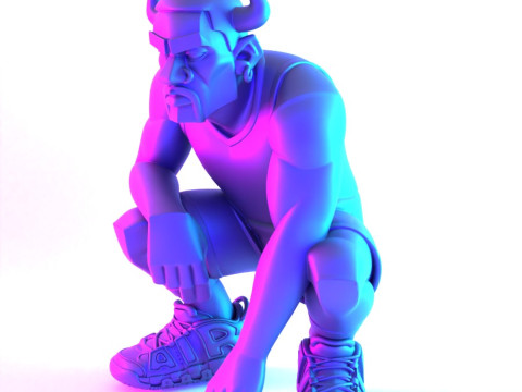 3D Printing Bulls Dennis Rodman Uptempo toy 3D मॉडल