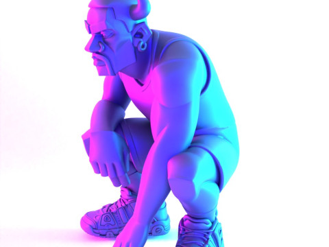 3D Printing Bulls Dennis Rodman Uptempo toy 3D मॉडल