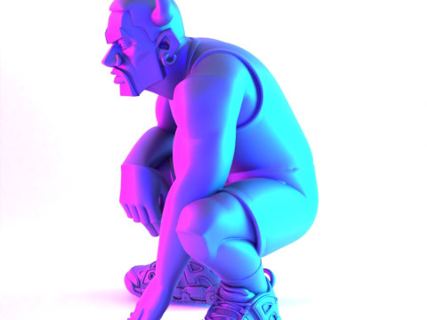 3D Printing Bulls Dennis Rodman Uptempo toy 3D मॉडल