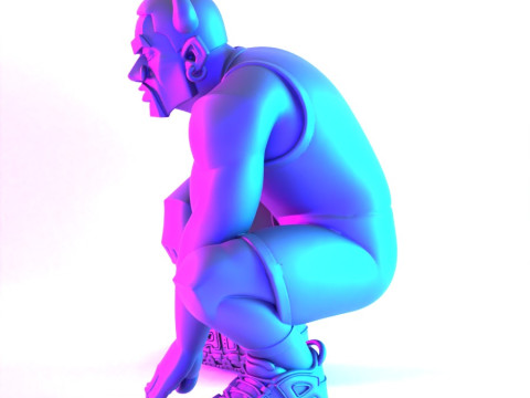 3D Printing Bulls Dennis Rodman Uptempo toy 3D मॉडल