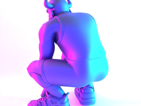 3D Printing Bulls Dennis Rodman Uptempo toy 3D मॉडल