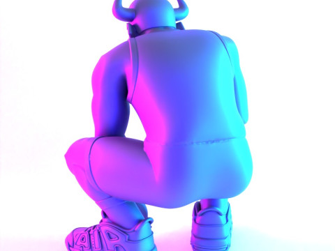 3D Printing Bulls Dennis Rodman Uptempo toy 3D मॉडल