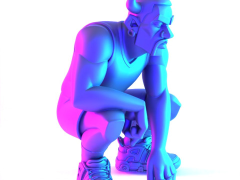 3D Printing Bulls Dennis Rodman Uptempo toy 3D मॉडल