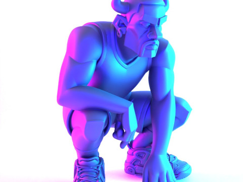 3D Printing Bulls Dennis Rodman Uptempo toy 3D मॉडल